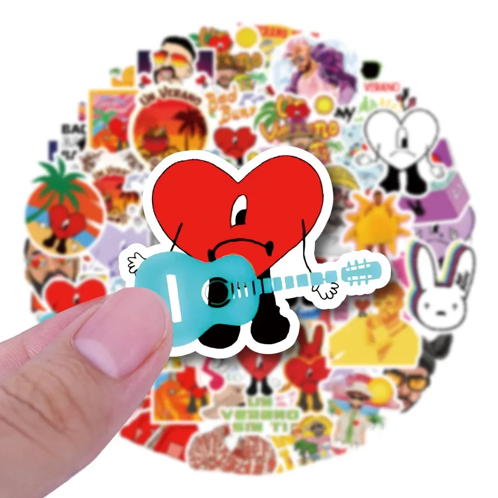 50개입 Un Verano Sin Ti 배드 버니 신상 앨범 스티커 DIY 스케이트보드 노트북 여행가방 그래피티 데칼 어린이 장난감 선물
