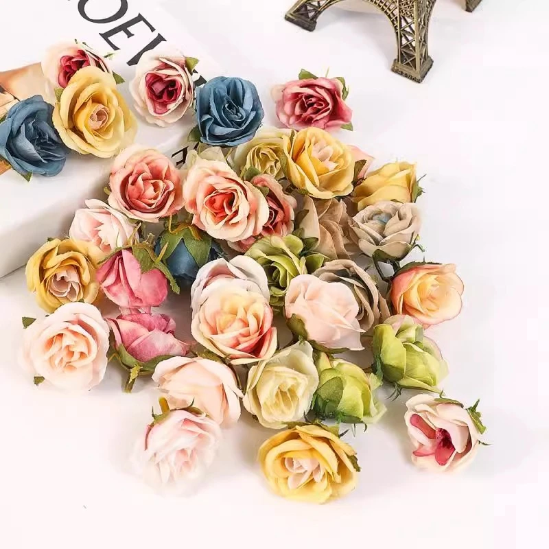 10 Stück künstliche Rosenblüten 3,5 cm gefälschte Blumen für zu Hause Raum dekor Garten Hochzeit Dekoration DIY Handwerk Girlande Geschenke Zubehör – Detail 1