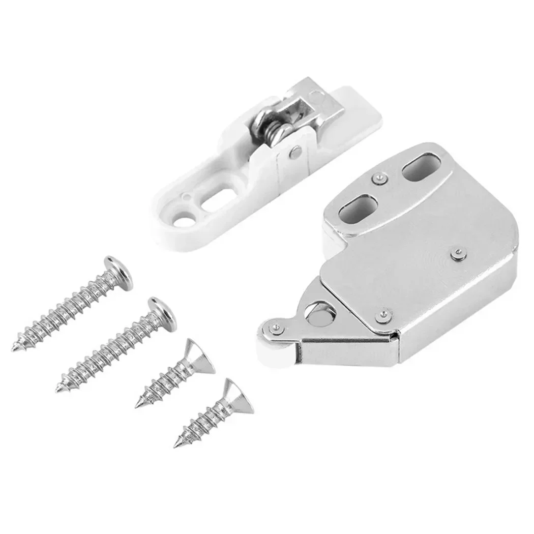 Cabinet Door Lock Door Lock Buckle Cabinet Magnetic Catch 2Pcs Mini Touch Latch Automatic Spring Push Catch Bounce Lock For Cabinet Cupboard Doors Furniture Hardware Accessories