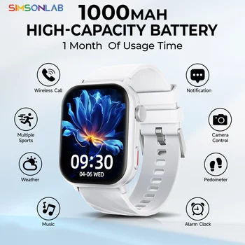 2025 Sport Smartwatch for Android/IOS 1.83''Screen Voice Assistant Wireless Call Answer 1000mAh Step Count Men Women Health Gift 1