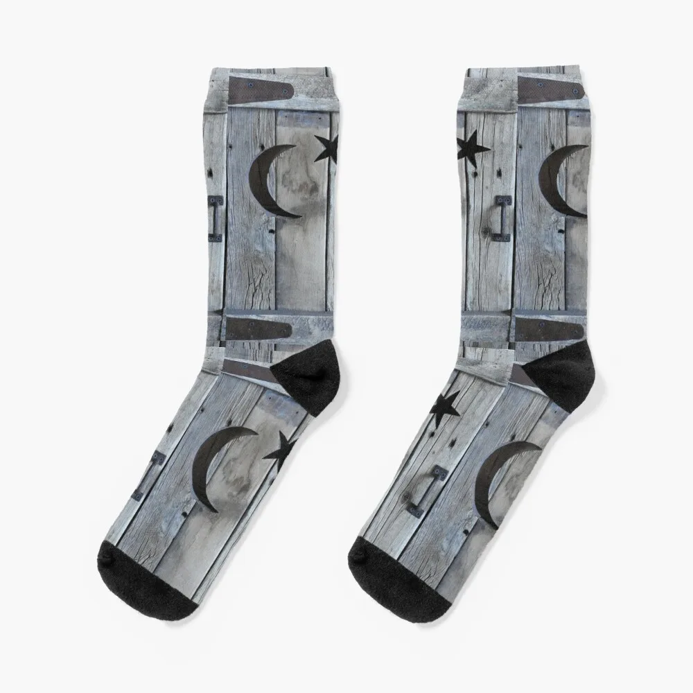

star and moon outhouse shutter door Socks fashionable Heating sock set Socks Men Women's