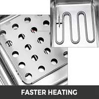 VEVOR Friteuse 12L Electrique Inox, Friteuse Commerciale en Acier Inoxydable, à Double Réservoir 5000W Friteuse avec 2Paniers à Friture avec Poignée en Caoutchouc pour Frire des Aliments Cuisiner 5