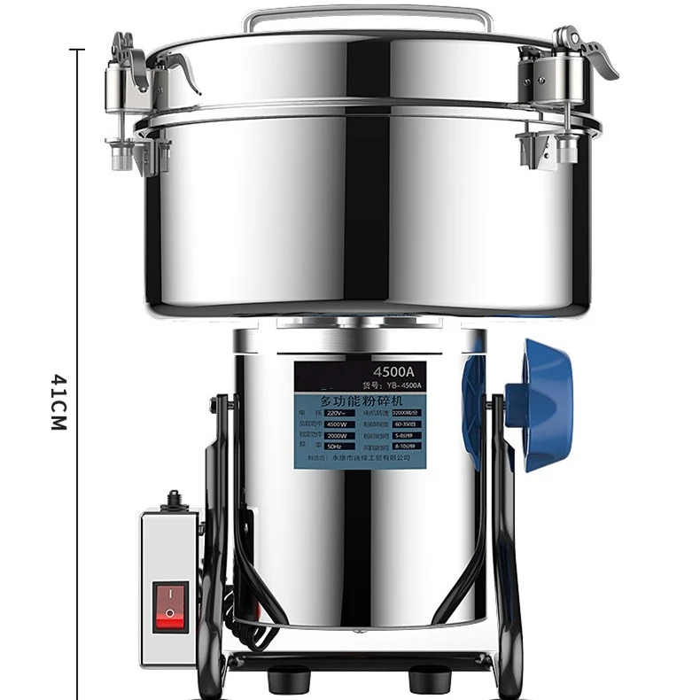 

4500 г промышленная пищевая мельница из нержавеющей стали, мини-мельница для муки