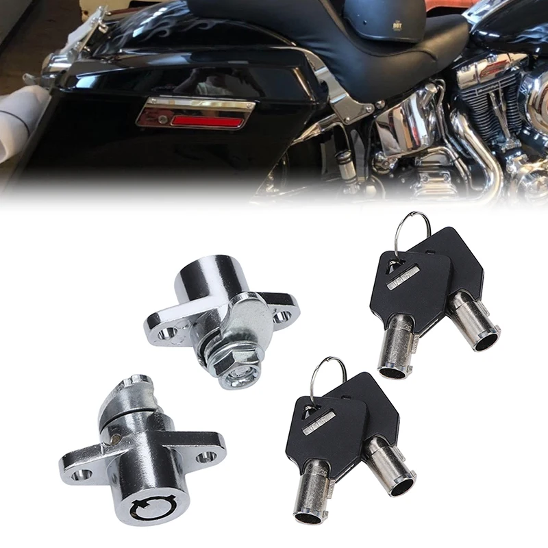 Motorcycle Key Lock Set Tour Pak Rear Trunk Lock For Harley