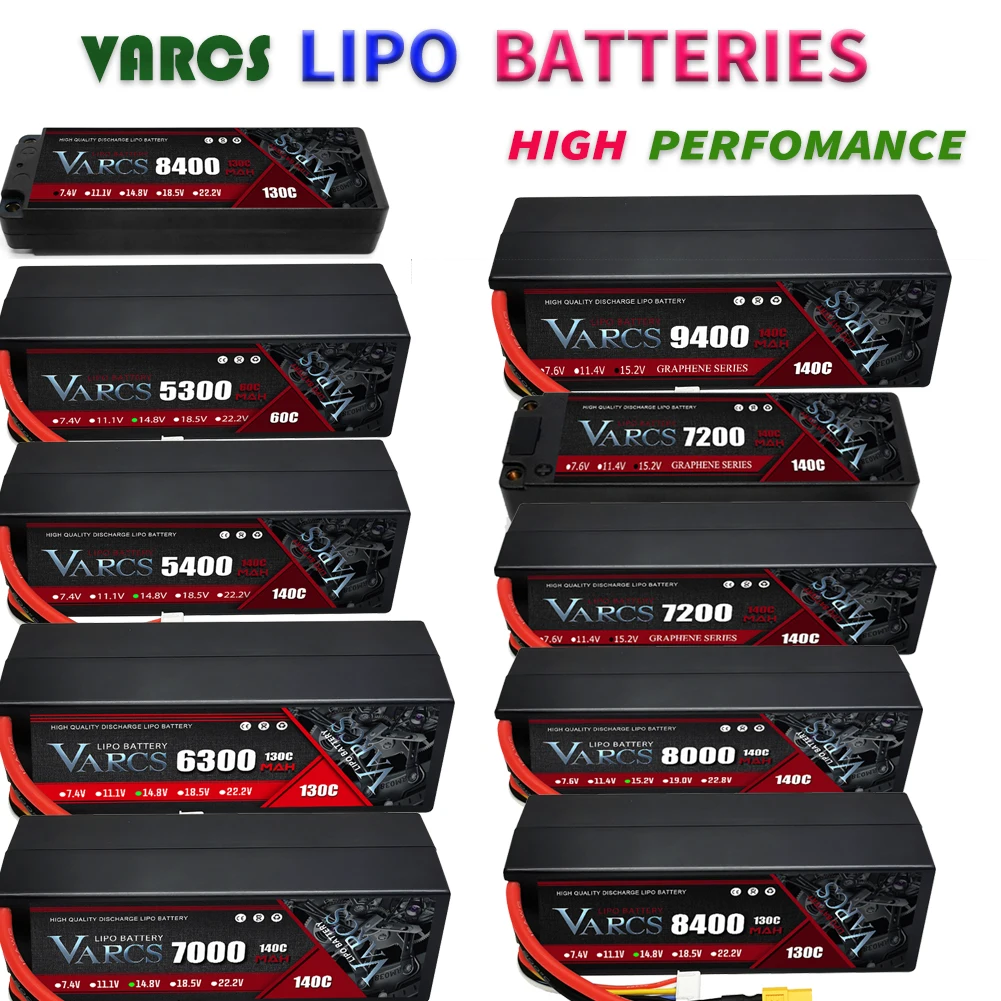 

VARCS 2S 4S 7,4 V 14,8 V 15,2 V 5200mAh 5400mAh 6300mAh 7000mAh 7200mAh 8000mAh 8400mAh 9400mAhHV LCG 5mm 1/10 внедорожник 1/8 багги