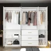 Armoire Wardrobe Closet Collection with Drawers & Hanging Rods, Closet Organizer, Armoire Wardrobes,Bedroom Funiture 3