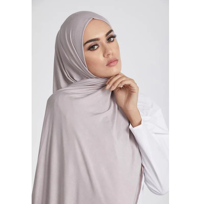 وشاح حجاب قطن جيرسيه ناعم للنساء 170x60 سم 2
