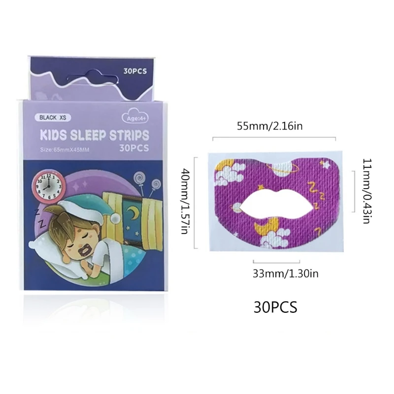 30Pcs Sleep Strips Anti-Snoring Mouth Tape Sleep Sticker Children Snore Reducing Aids Nose Breathing Sticker for Toddler