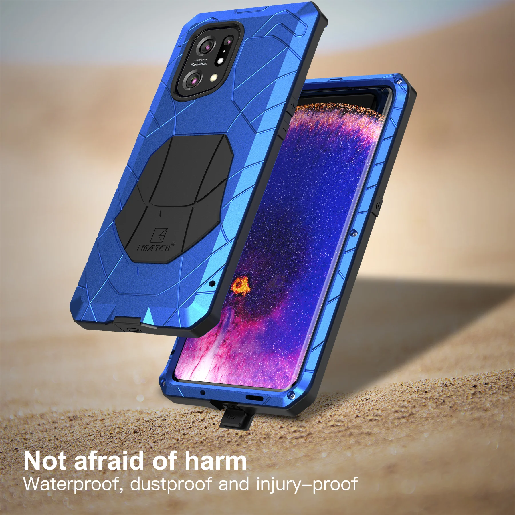 Original Imatch Aluminum Metal Silicone Shockproof Phone Cases For Oppo Find X6 X5 X3 Pro Dirt Shock Proof Armor Duty Case Cover