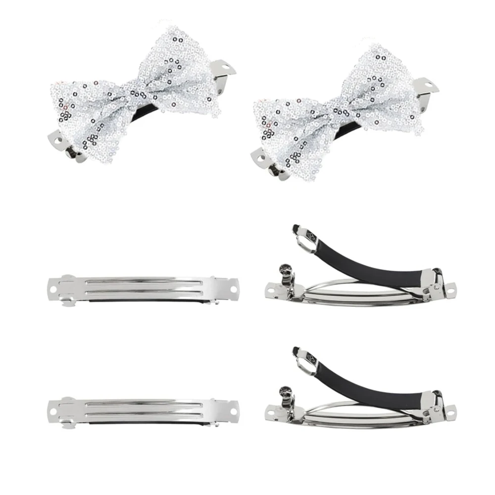 10 Stück Edelstahl Feder Haars pangen mit Abdeckung rutsch feste Haars pange leere Basis für DIY Haarnadeln Zubehör Schmuck herstellung