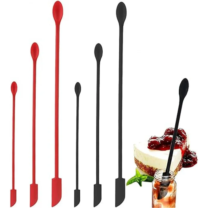 Silicone Spatula 3 PCS Mini Reusable Double ended Tiny Spoon Kitchen Beauty
