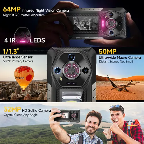 Ulefone Armor 30 Pro 5G Rugged Phone 6.9" 120Hz 32GB+512GB 12800mAh Night Camera 64MP NFC 66W Android 14 Smartphone - Image 3