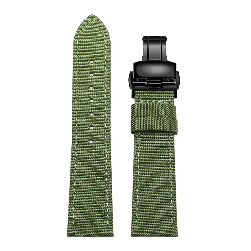 Men's Woven Nylon Watch Strap - Durable Design in Black