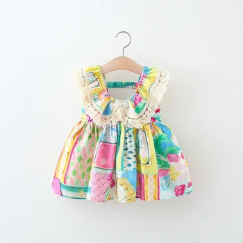 Summer New Colorful Graffiti Baby Girl Dress, Sweet And Cute Children'S Clothing (9 Months -4 Years Old) 1