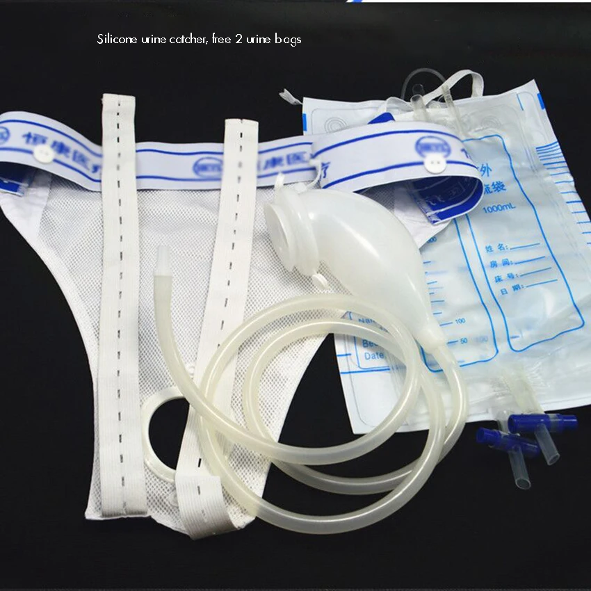 

Silicone Urinary Drainage Bag Urine Collection Bag with Anti-Reflux Chamber, 1000ml & 2000ml Bag, for Men Elderly Women