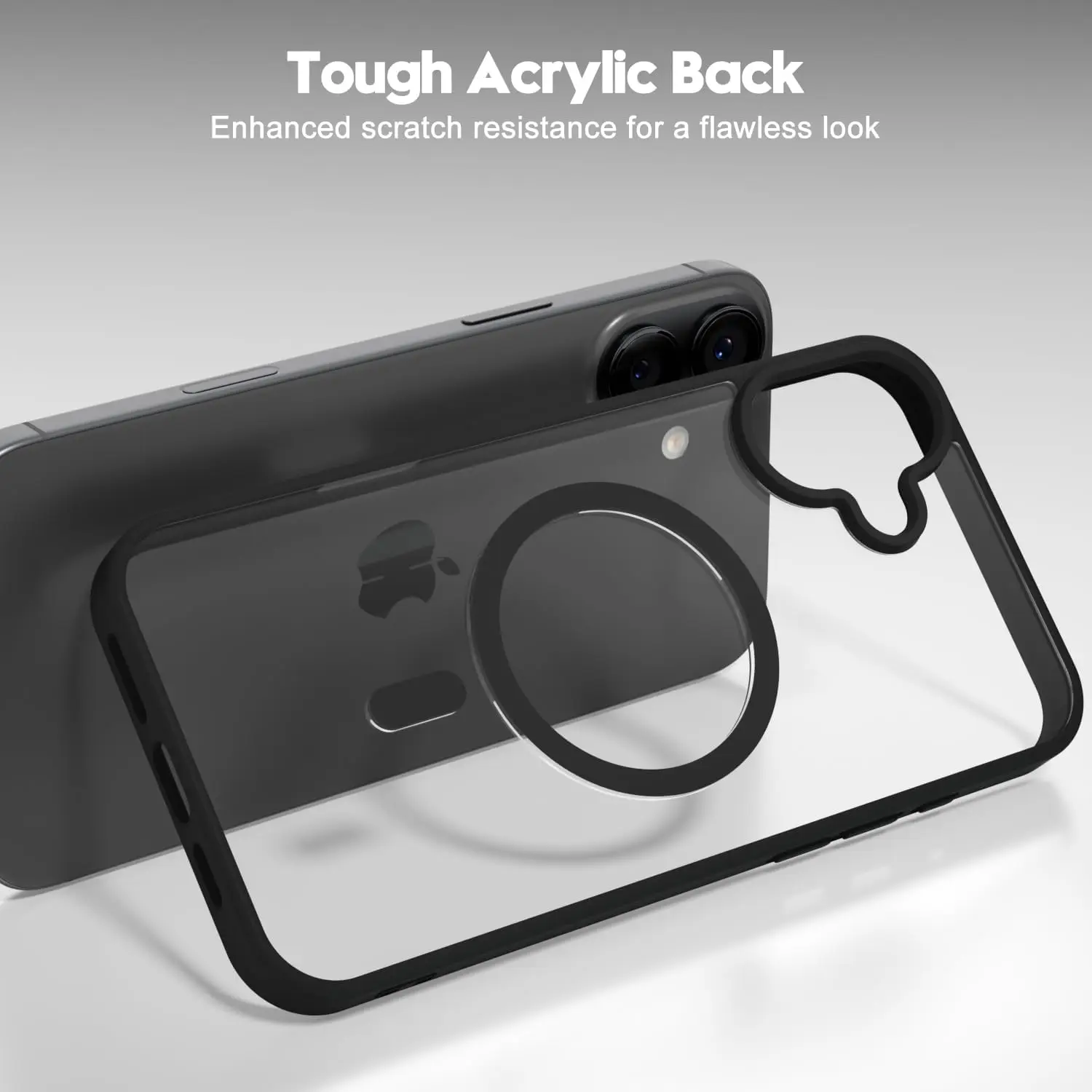 Sleek Black Magnetic Case with Non-Yellowing Magsafe Technology