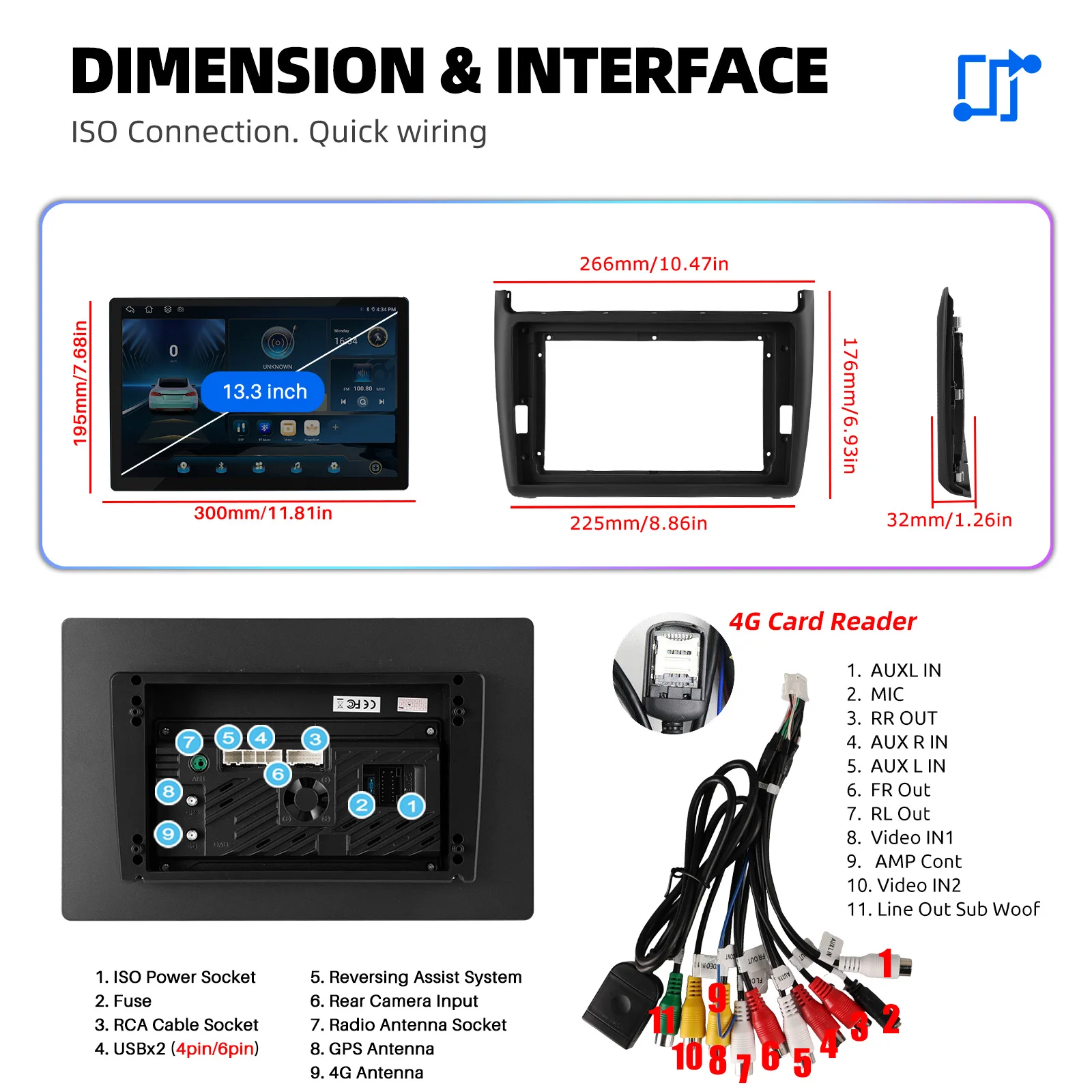 Autoradio ESSGOO Android 15 9/13.3 Zoll 4+64G/6+128G Für VW Polo 6R 6C 2009-2017 mit Wireless CarPlay Android Auto GPS Navigation WIFI Bluetooth RDS FM Touchscreen Mirror Link 2+64G Lenkradsteuerung – Detail 38