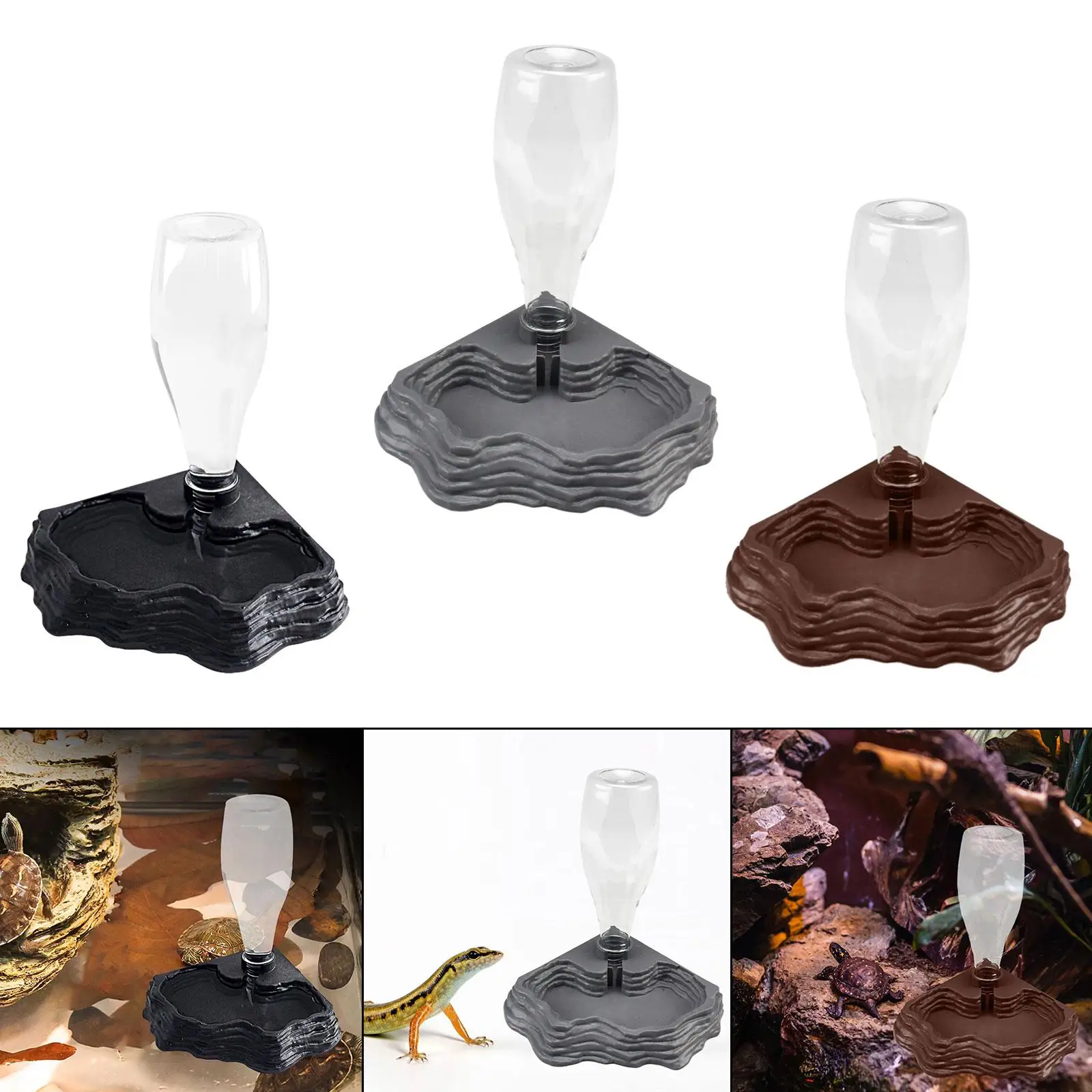 Automatic Reptile Water Dispenser Tank Accessories 400ml Capacity Terrarium Watering Bowl for Lizards Gecko Bearded Dragons