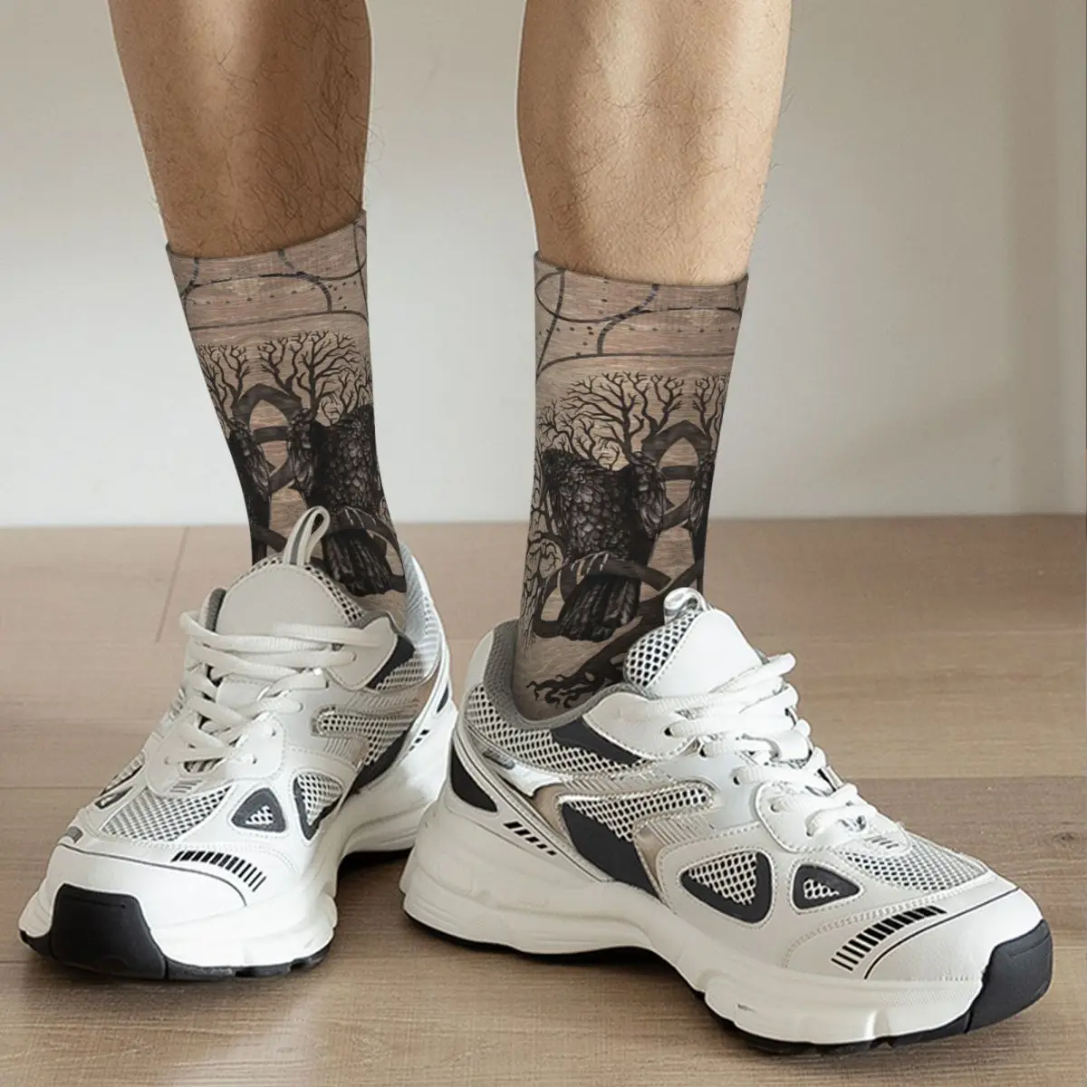 Tree Of Life - With Ravens Wooden Texture Adult Socks Unisex socks,men Socks women Socks carni life adult корм для кошек с ягненком с ежевикой и клюквой 10 кг