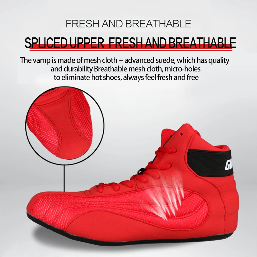 GINGPAI Training Wrestling Shoes Men female Fitness Boxing Shoes Mesh Breathable Boxing Men High Quality Wrestling