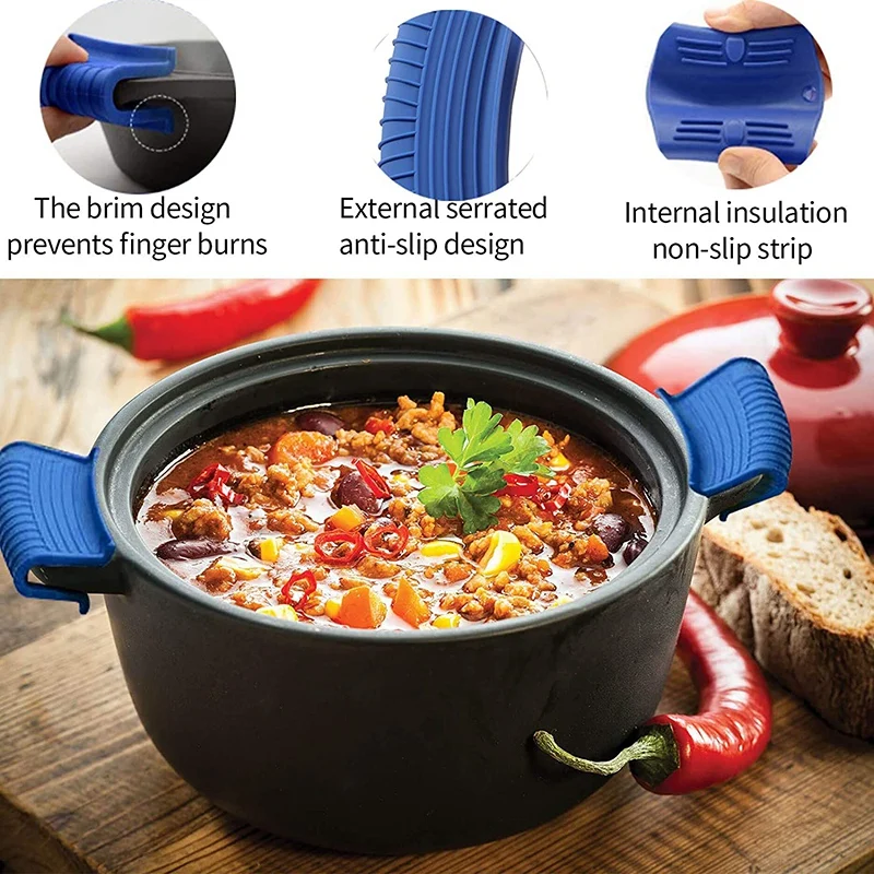 Cookware Accessories Pan Handle Cover Silicone Hot Handle Holder For Cast Iron 3 Pack Pot Handle Sleeve Non Slip Rubber Cover Set For Skillet Frying Pan