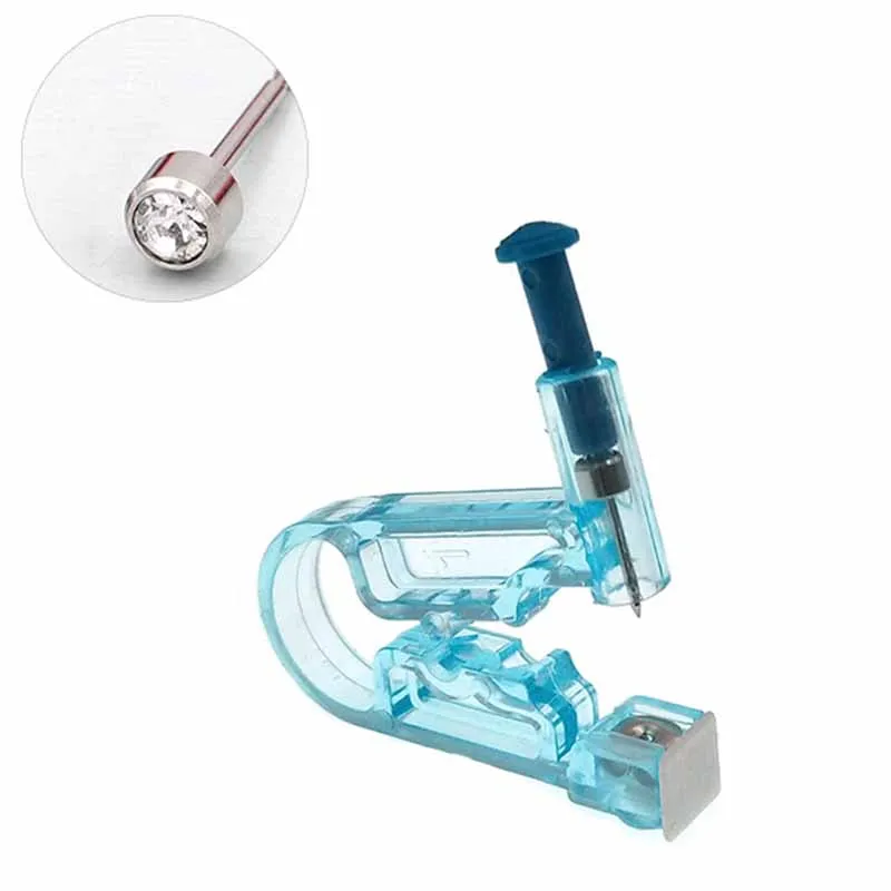 20PCS Blue Ear Piercing Gun Kit Asepsis Disposable Healthy Safety Nose Earring Piercer Tool Set Machine Kit Studs Body Jewelry body piercing kit