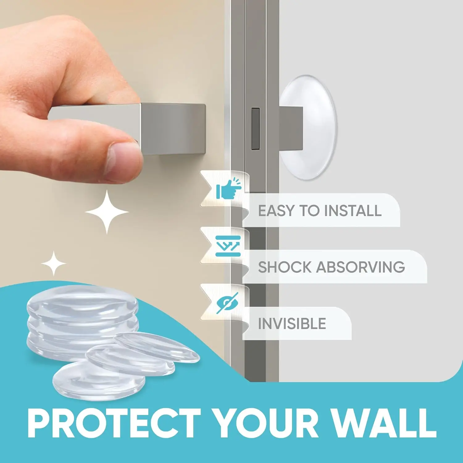 Door Stopper Silicone Door Stopper Door Stopper Bumpers Silicone Rubber Bumpers 6pcs 4cm Wall Door Handle Stopper