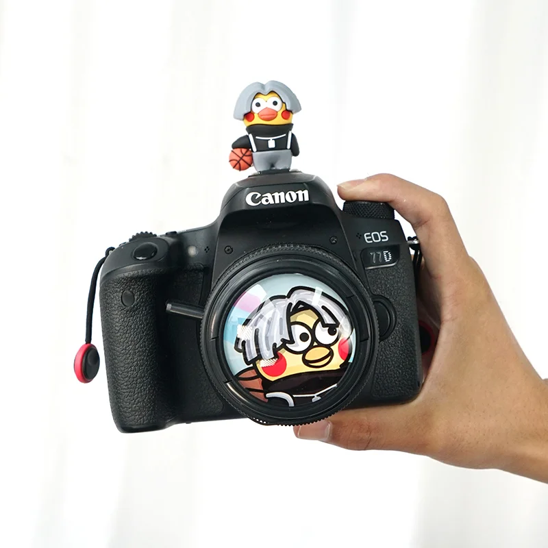 Adorable Cartoon Camera Lens Cap & Hot Shoe Cover Set - Universal Decorative Protector