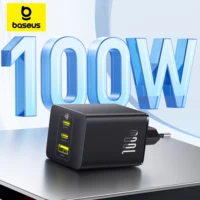 Baseus 100W GaN Charger Fast Charger For Xiaomi Samsung iPhone 17 16 15 Laptop Tablet Charger PD Charger With USB Phone Charger