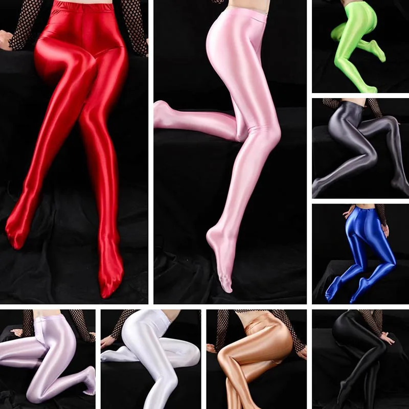 

Lingerie Women Glossy Leggings Pants Pantyhose Bondage Exotic Wetlook Sissy Thin Nightclub Dancewear Hotpants Trousers Stockings