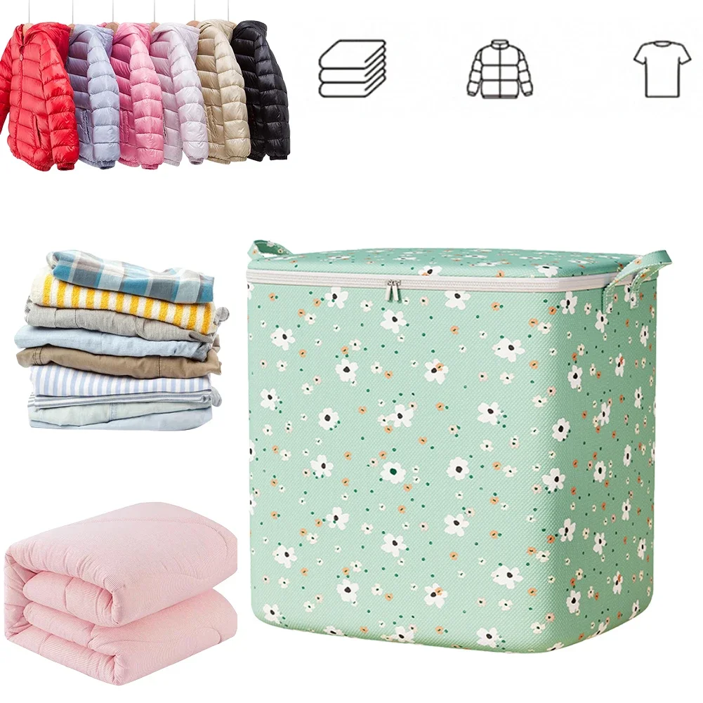 Clothes Quilt Storage Bag Foldable with Zipper Wardrobe Clothing Moving Luggage Bag Large Capacity Bedroom Dormitory Mobile Box 3