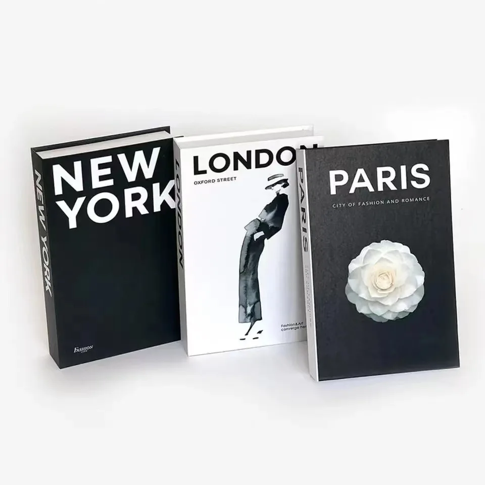 

Modern Luxury Coffee Table Book Storage Box Modern Fake book decoration Home Decor ornaments living room study soft props book