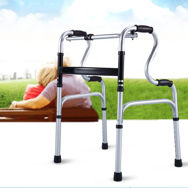 Lightweight Aluminum Alloy Walkers and Crutches for Elderly and Disabled Foldable and Durable Walking Stick Chair