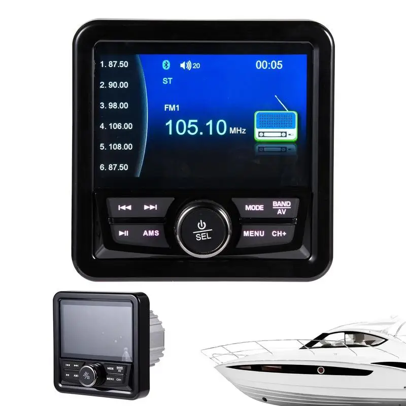 

Music Player For Boat Waterproof Car Radio FM AV BT FM USB WMA MP4 Car Speaker Car Electronic Parts For Live Music News Traffic