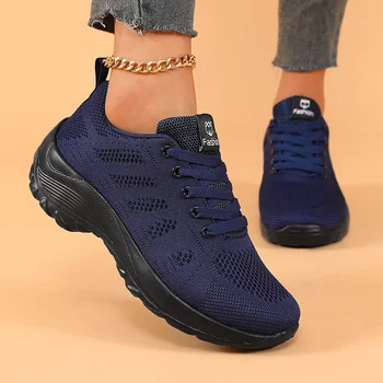 أحذية رياضية كاجوال نسائية قابلة للتنفس، أحذية ركض خارجية برباط للنساء، أحذية رياضية خفيفة الوزن للمشي للسيدات 6