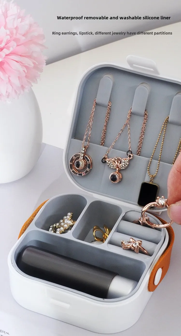 Mini Travel Jewelry Organizer Portable Earrings Necklace Ring Jewelry Box