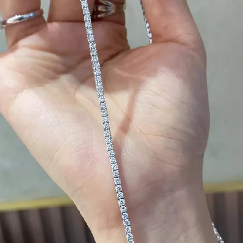 CZ-Armband für Damen, Sterlingsilber, runder Zirkonia