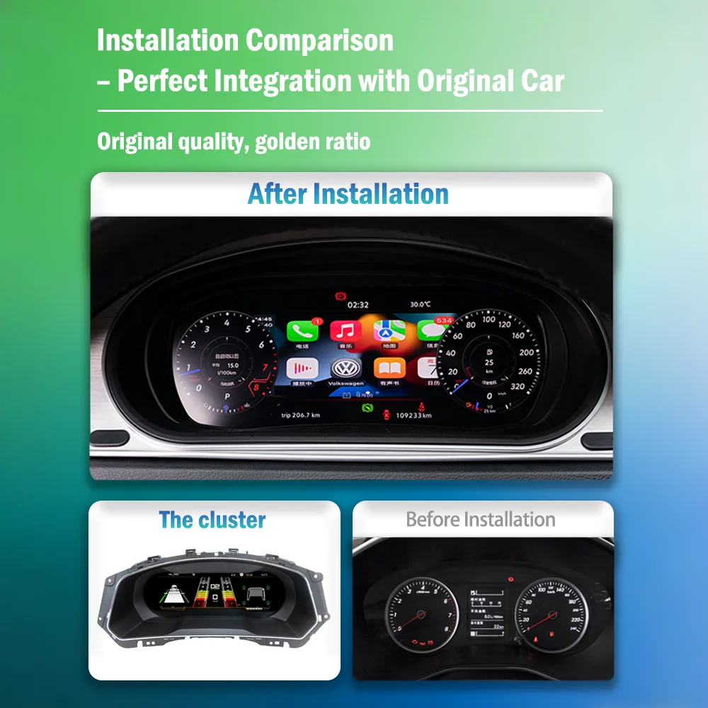 Panel de Instrumentos Digital LCD para Tiguan 2017-2022, Panel de Instrumentos Virtual 3