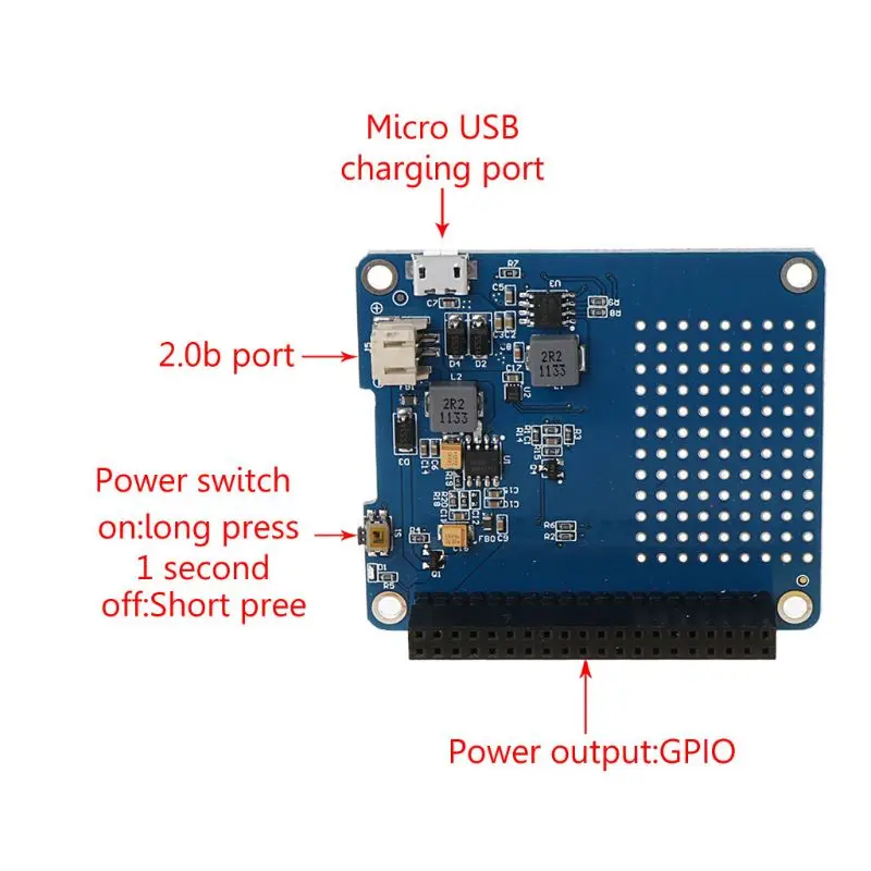   3  B / Pi 2B / B + / A +   Au22  UPS HAT  + Ƭ ͸,  , 1 ǽ