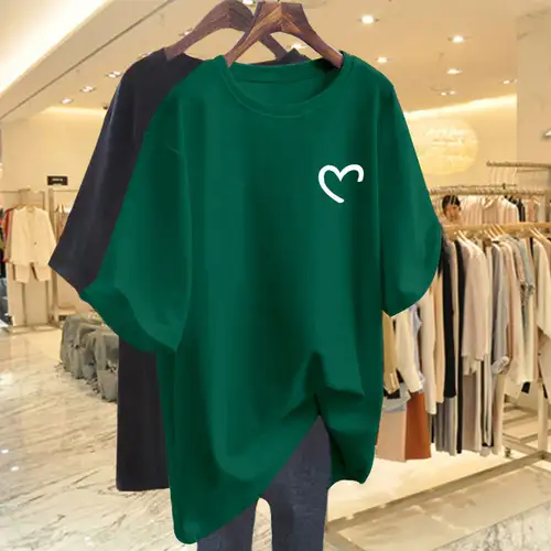 2024 New Summer American Large Top Fashion Trend Round Neck Printed Loose Oversized Casual Short Sleeved T-shirt for Women - Image 3