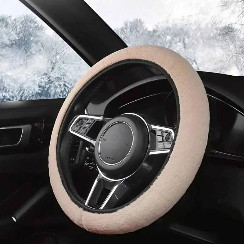 Universal Fluffy Winter Steering Protector 3