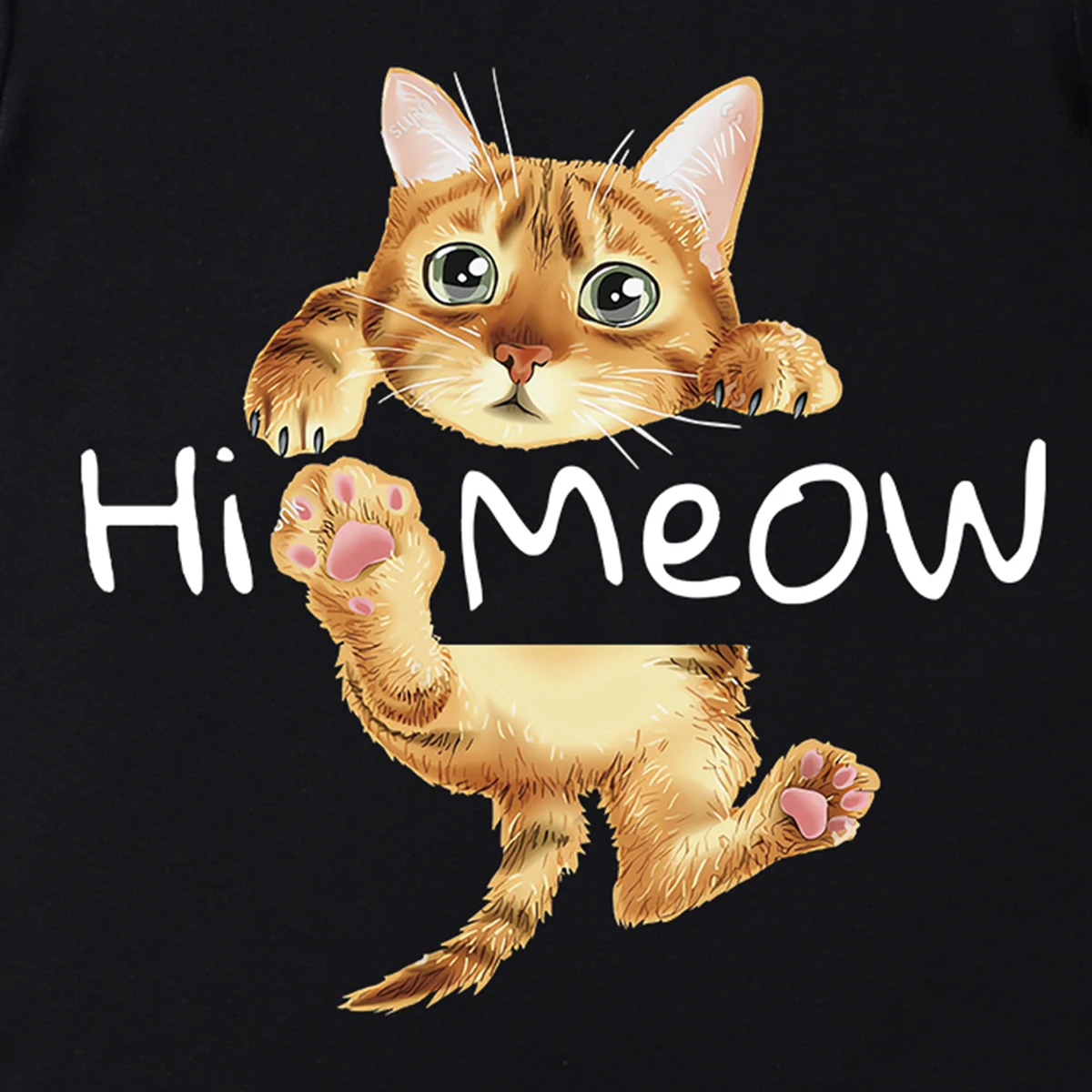 Summer Boys T-Shirt Round Neck Short Sleeve Letter Cartoon Cat Pattern Top Fashion Loose Infant Toddler