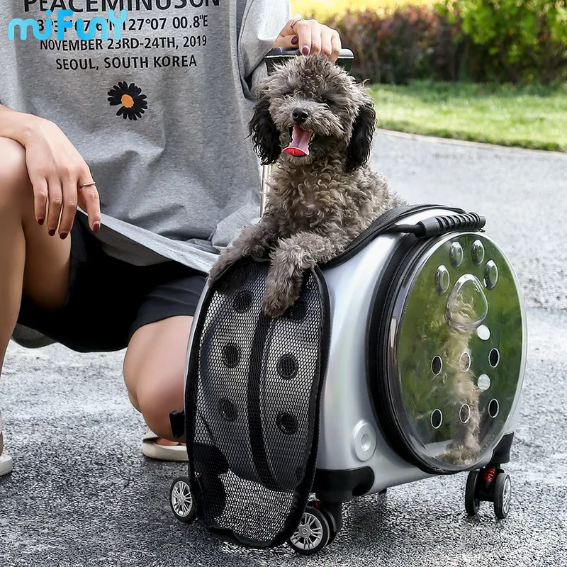 

MiFuny Pet Trolley Case Portable Transparent Durable Backpack Outdoor Cat Dog PC Flight Case Multi Functional Trolley Cat Bag