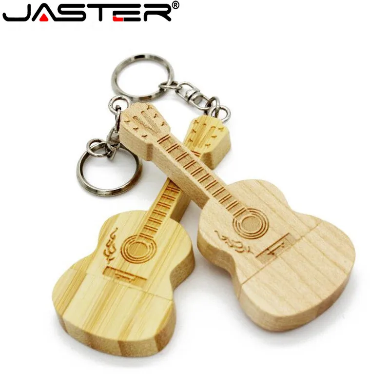 JASTER 새로운 뜨거운 판매 나무 기타 usb 플래시 드라이브 pendrives 펜 드라이브 8GB16GB32GB 64GB 자동차 키 플래시 카드 메모리 스틱 미니 선물