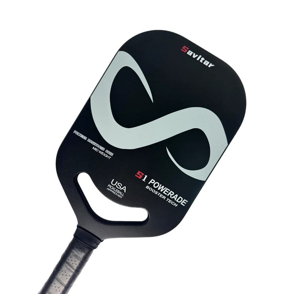 SAVITAR T700 Carbon Fiber Pickleball Paddle Thermoformed Uni-body Construction Aero Throat Edgeless Shape Polymer Honeycomb Core