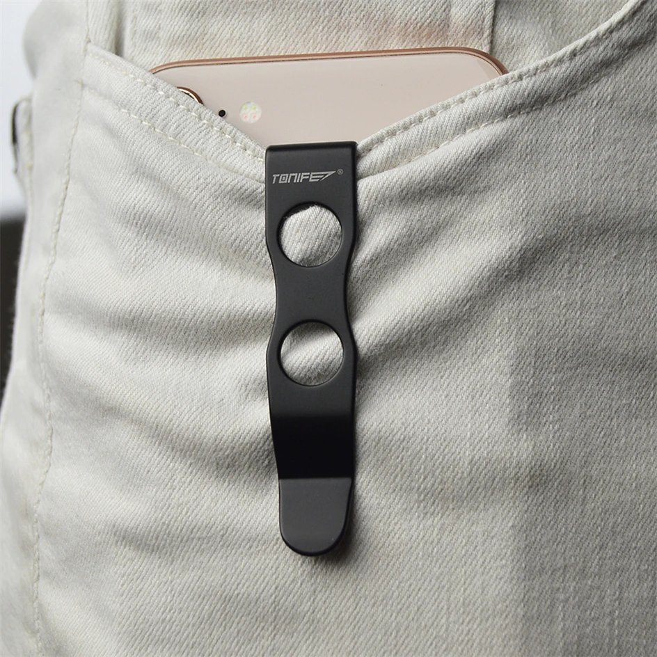 TONIFE Multipurpose Clip Mountable Attachable Pocket Clip for Belt Holster for Smartphones Hip Clip Stainless Steel Adhesive