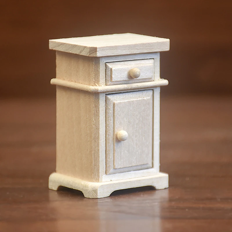 

1/12 Dollhouse Mini Cabinet Model Dollhouse Miniature Bedside Table Dolls House Furniture Decorations Accessories