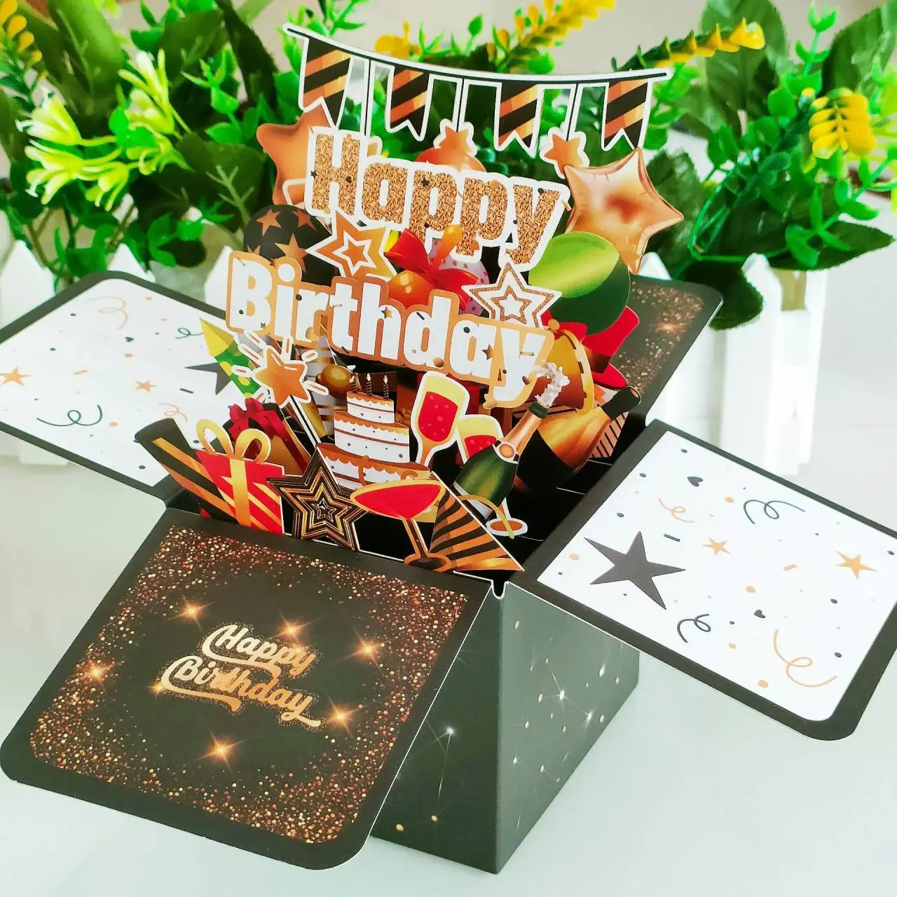 Greeting cards For birthday 3D pop up greeting cards New Year greeting cards birthday blessing postcard 3D pops-up bouquet daisy