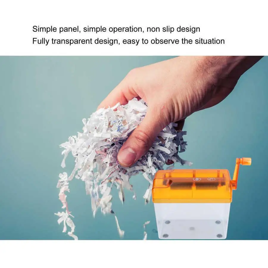 Description Picture 4 of itemPortable Manual Paper Shredder - Compact Hand Crank Design for Easy Use at Home & for office