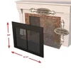 Fireplace Glass Door Small Black Bi-fold Doors Clear Glass Mesh Panel 4